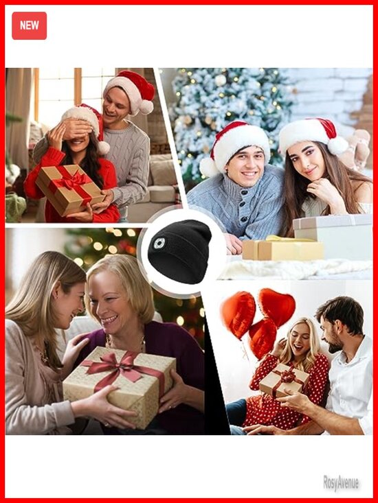 LED Beanie with Light Rechargeable Winter Hat Acrylic